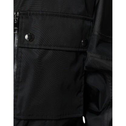 Dolce & Gabbana Black Nylon Winter Men Parka Coat Jacket