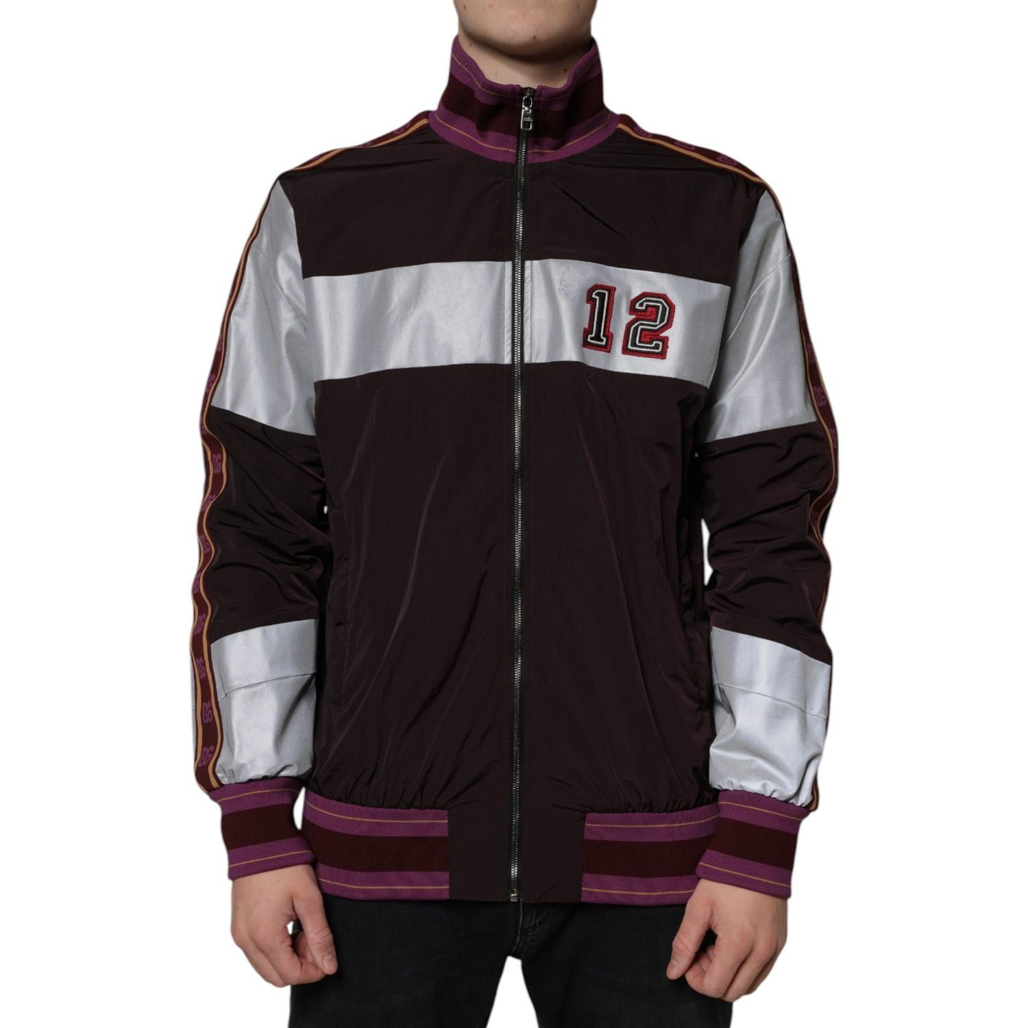 Dolce & Gabbana Multicolor Full Zip Jersey Men Bomber Jacket