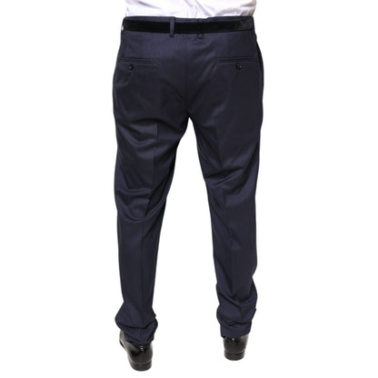 Dolce & Gabbana Blue Wool Skinny Formal Dress Pants