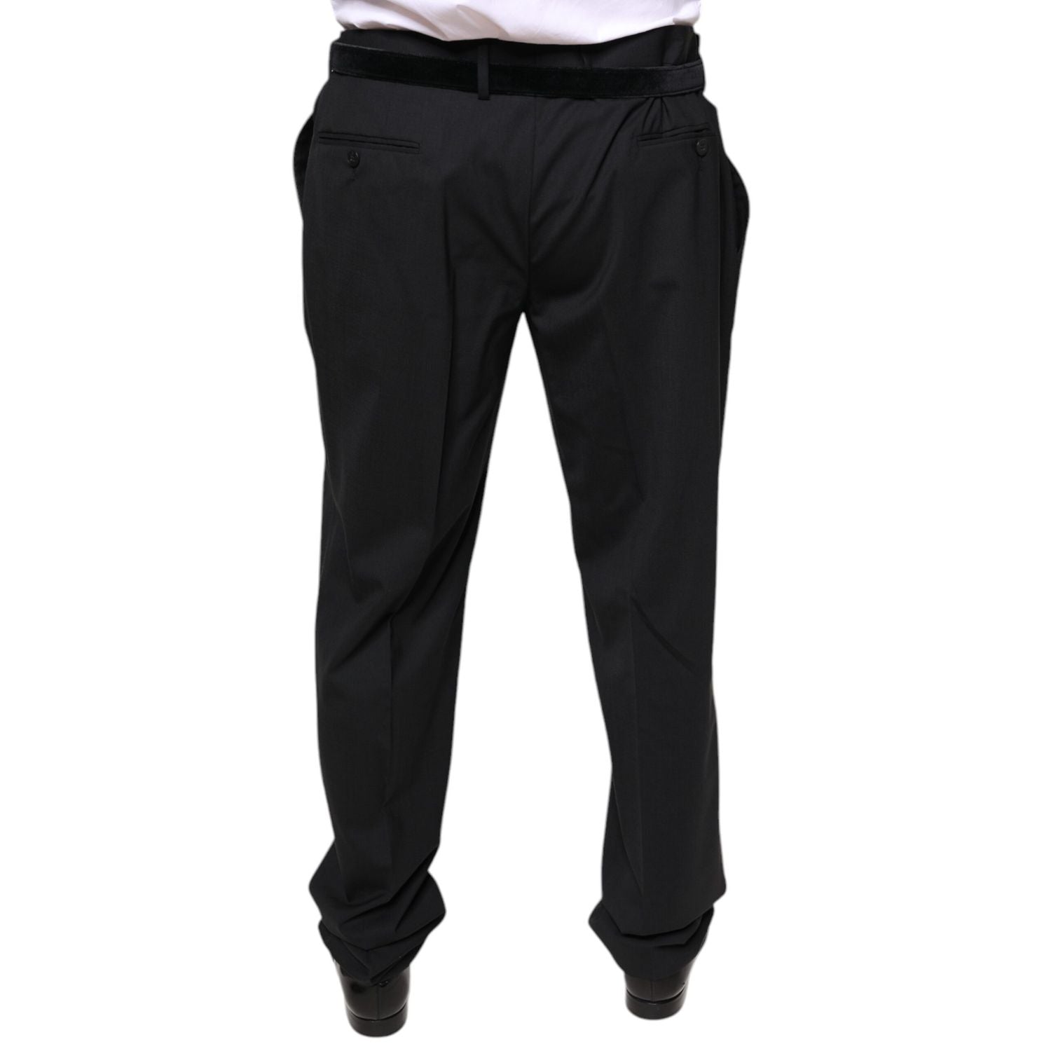 Dolce & Gabbana Black Wool Men Formal Dress Pants