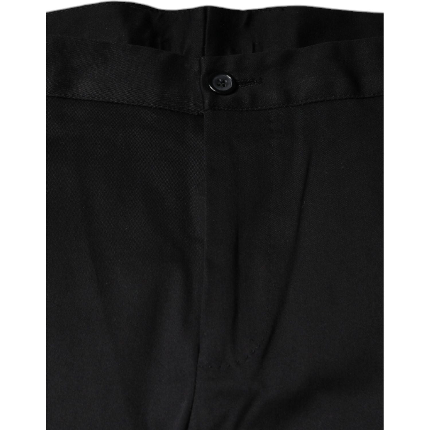 Dolce & Gabbana Black Cotton Stretch Skinny Men Dress Pants