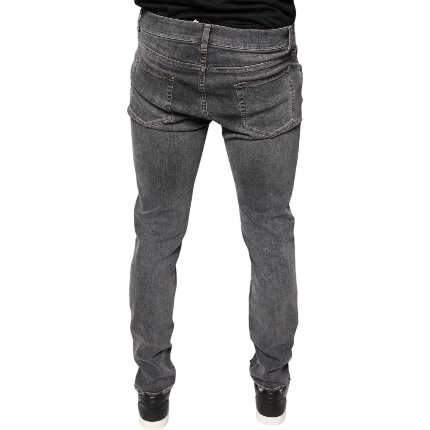 Dolce & Gabbana Dark Gray Cotton Stretch Skinny Denim Jeans