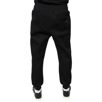 Dolce & Gabbana Black Modal DG Logo Jogger Men Sweatpants Pants