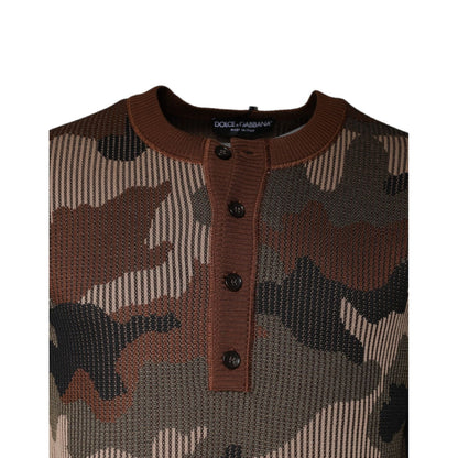 Dolce & Gabbana Multicolor Camouflage Men Pullover Sweater