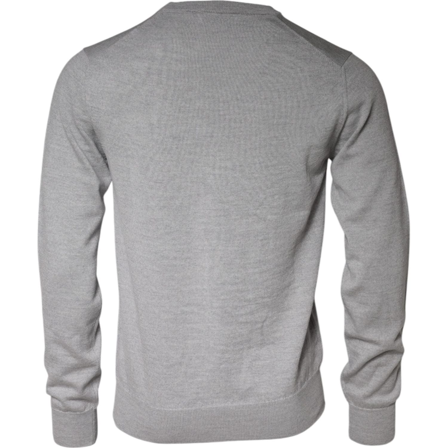 Dolce & Gabbana Light Gray Wool Crew Neck Pullover Sweater