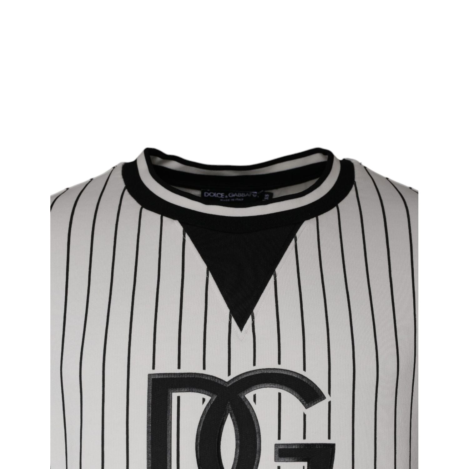 Dolce & Gabbana Black White Stripes Logo Sweatshirt Sweater