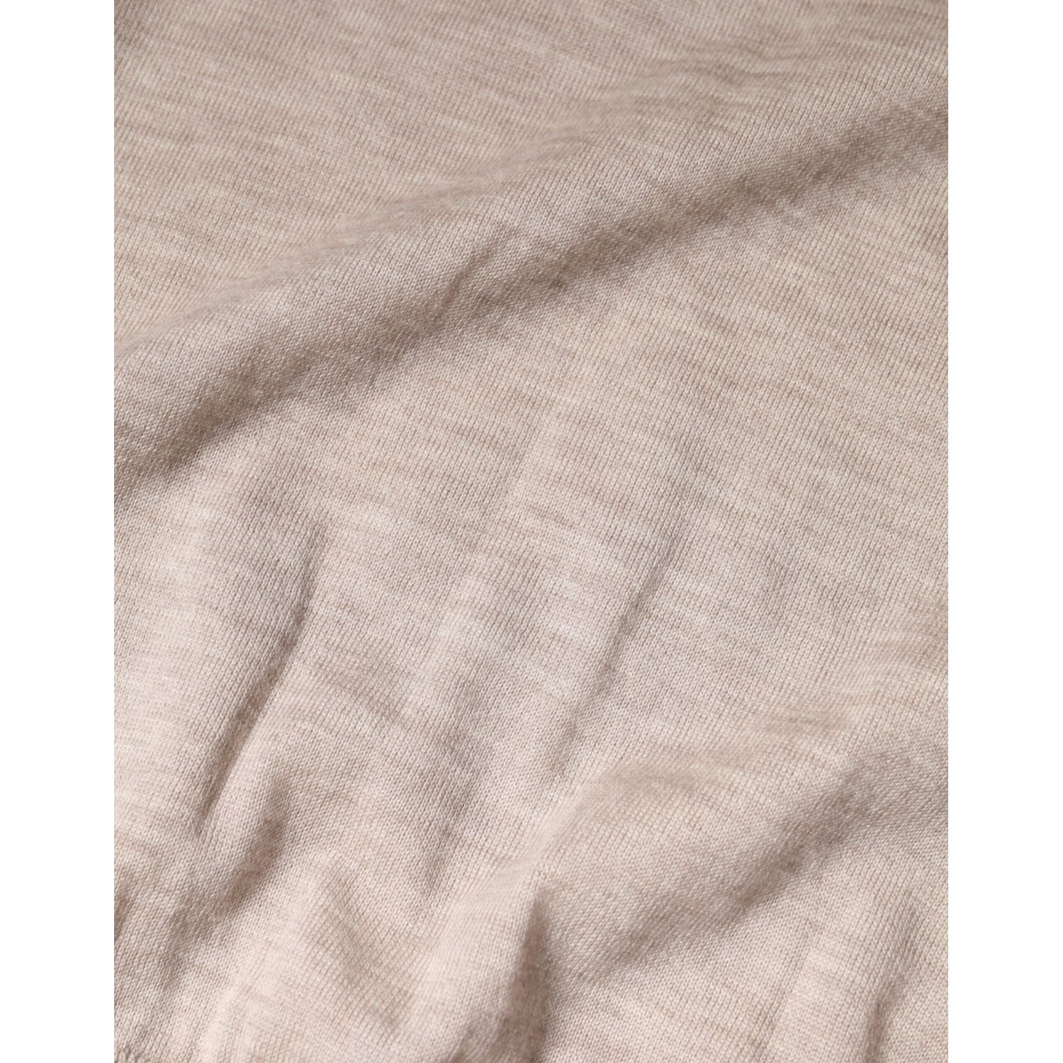 Dolce & Gabbana Beige Cashmere Knit Collared Pullover Sweater