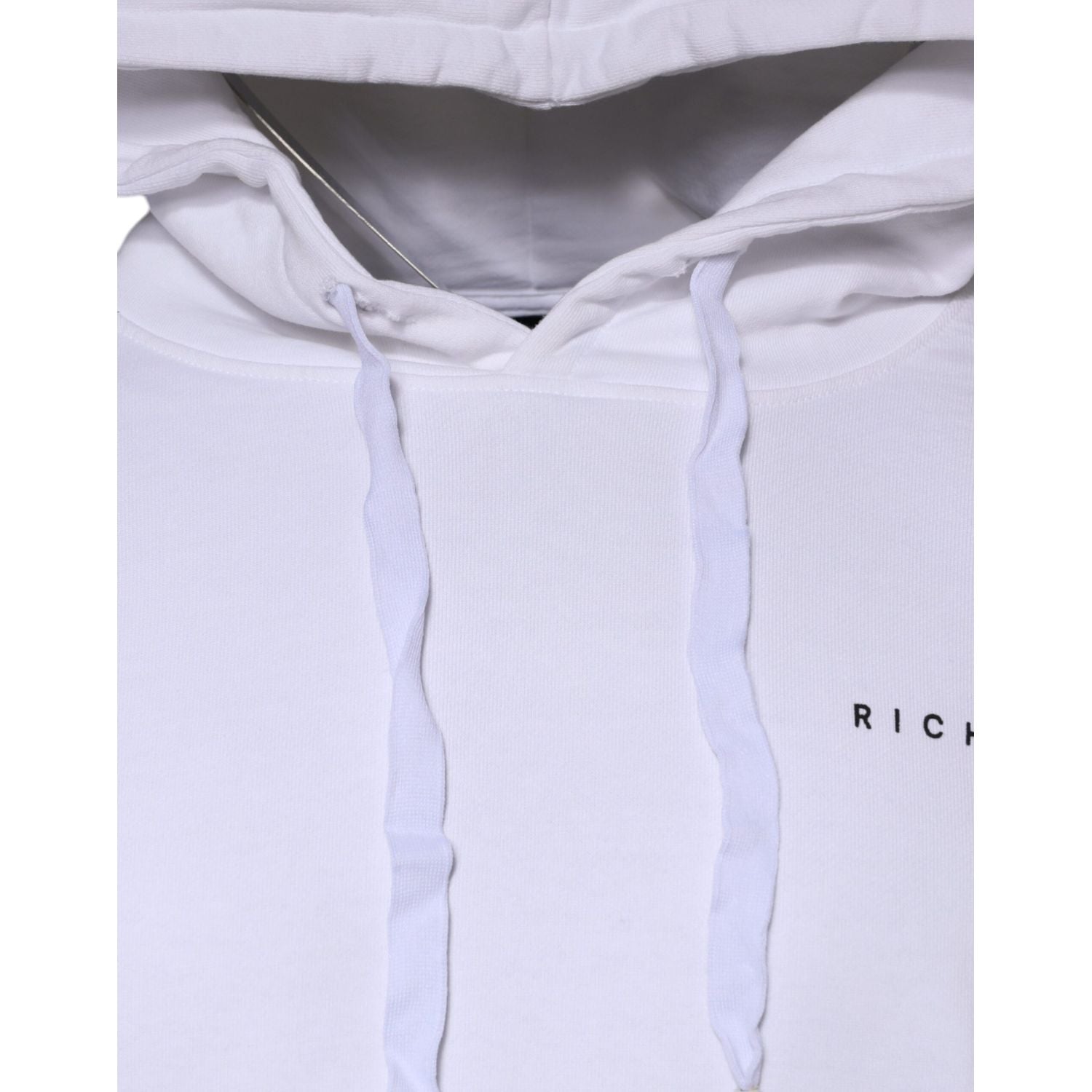John Richmond White Logo Cotton Hooded Sweatshirt Sweater