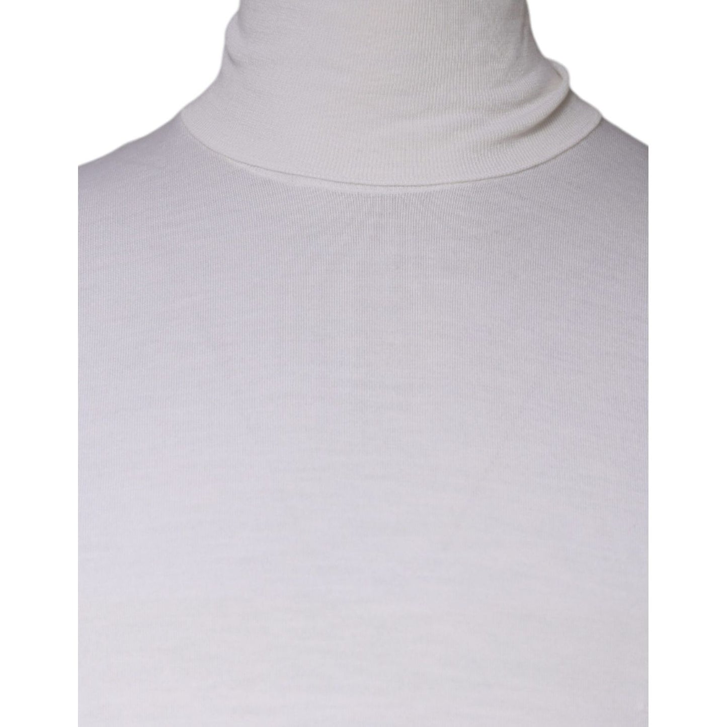 Dolce & Gabbana White Long Sleeve Turtleneck Men Pullover Sweater