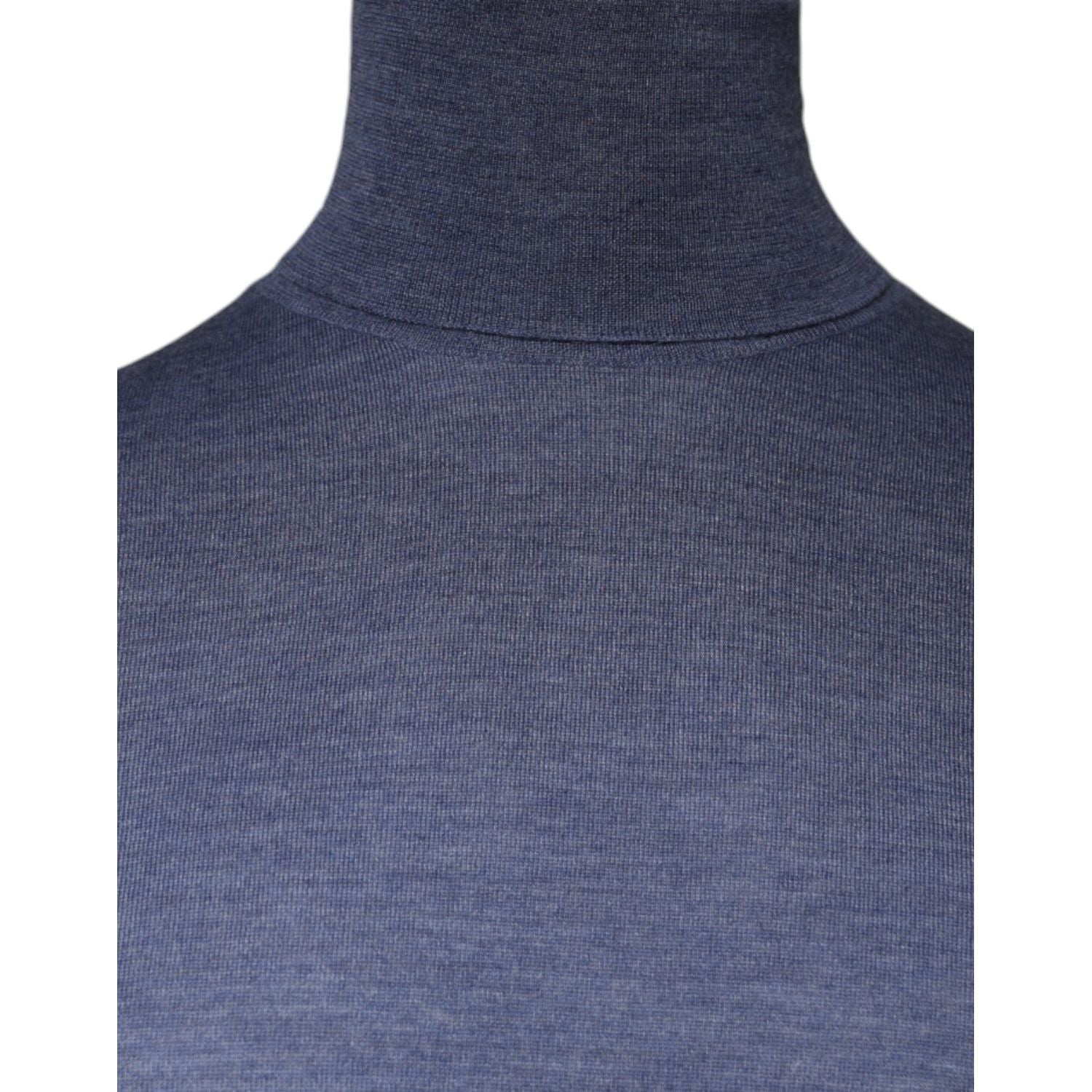 Dolce & Gabbana Purple Blue Long Sleeve Turtleneck Pullover Sweater