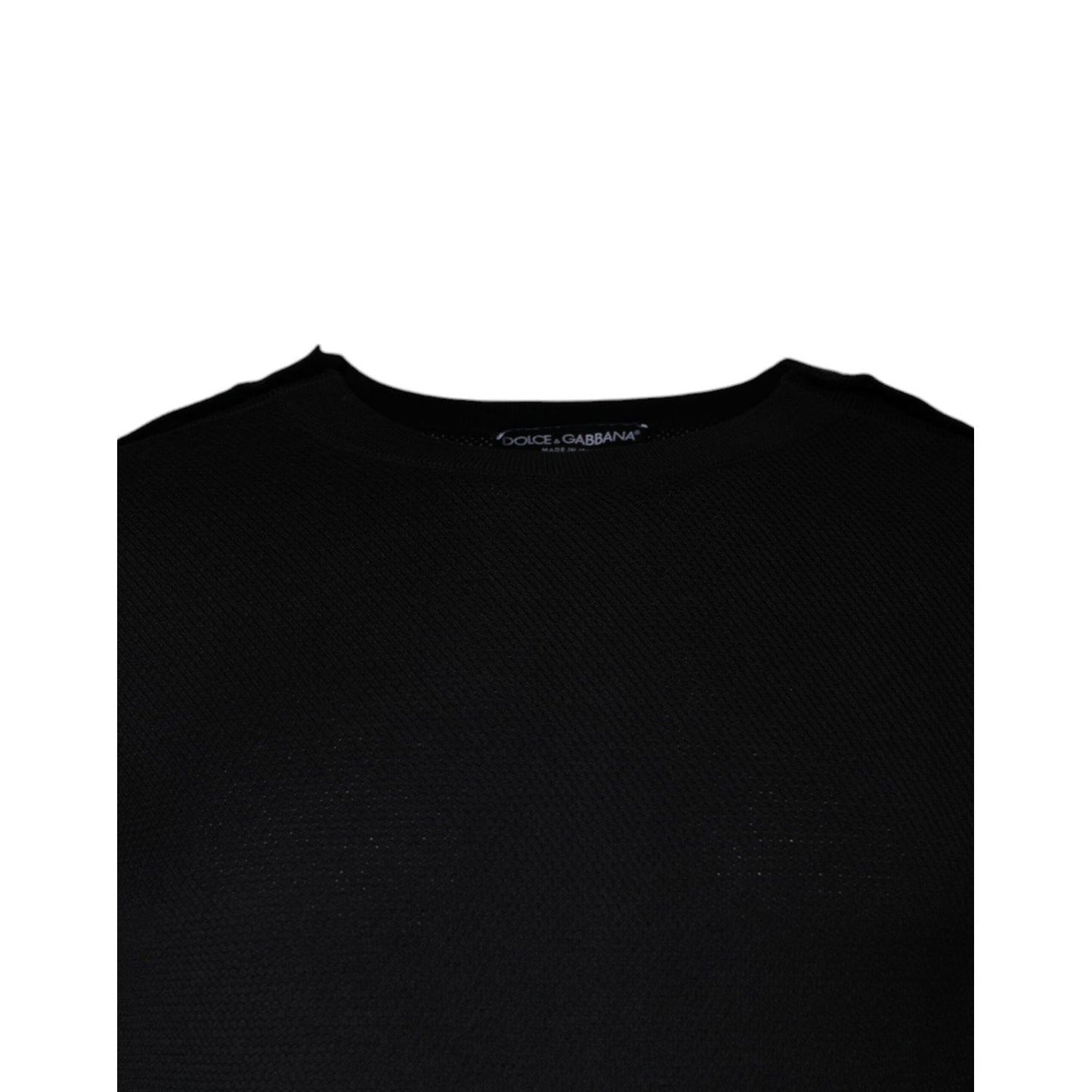 Dolce & Gabbana Black Long Sleeve Crew Neck Pullover Sweater