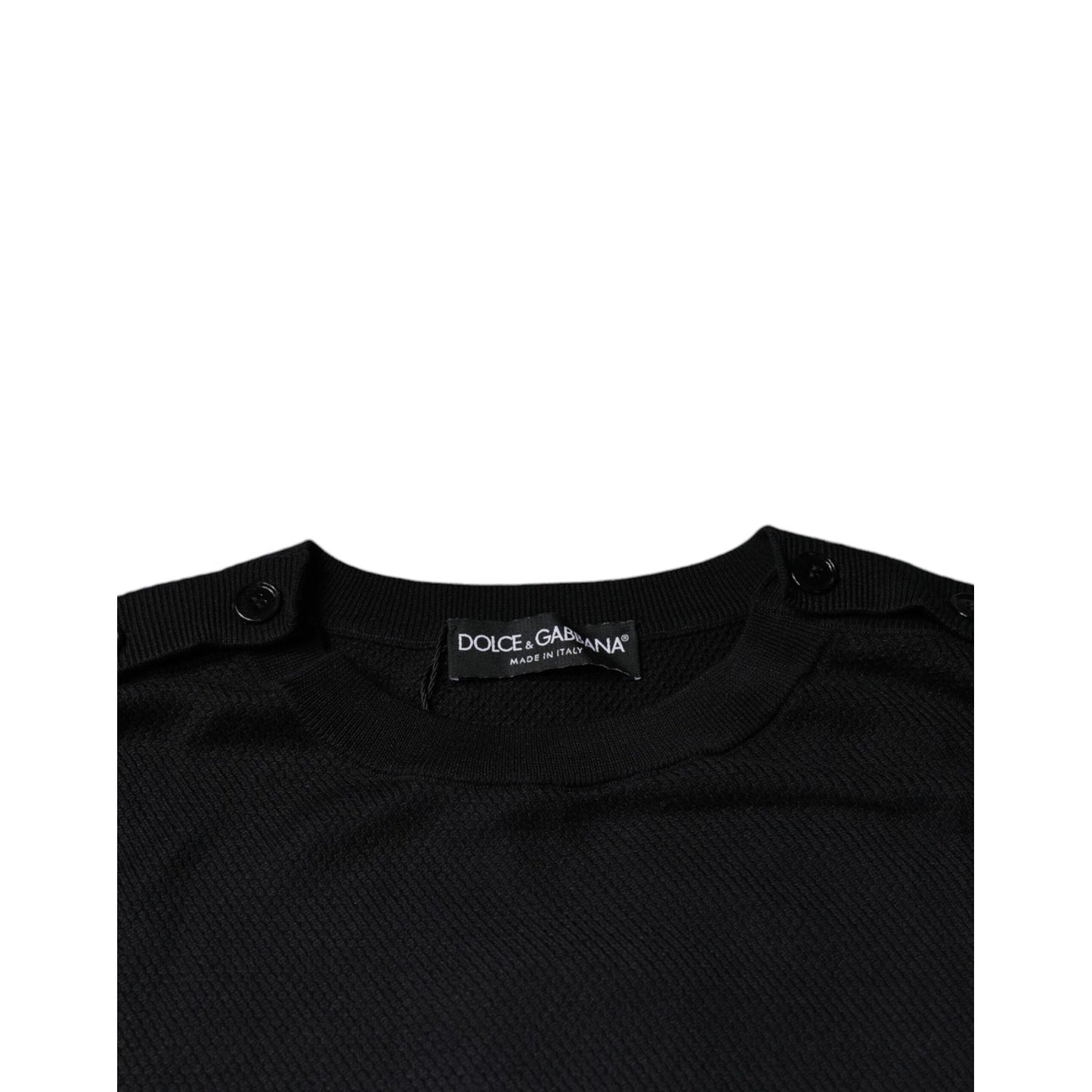 Dolce & Gabbana Black Long Sleeve Crew Neck Pullover Sweater