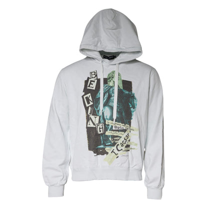 Dolce & Gabbana White Caesar Cotton Hooded Pullover Sweater