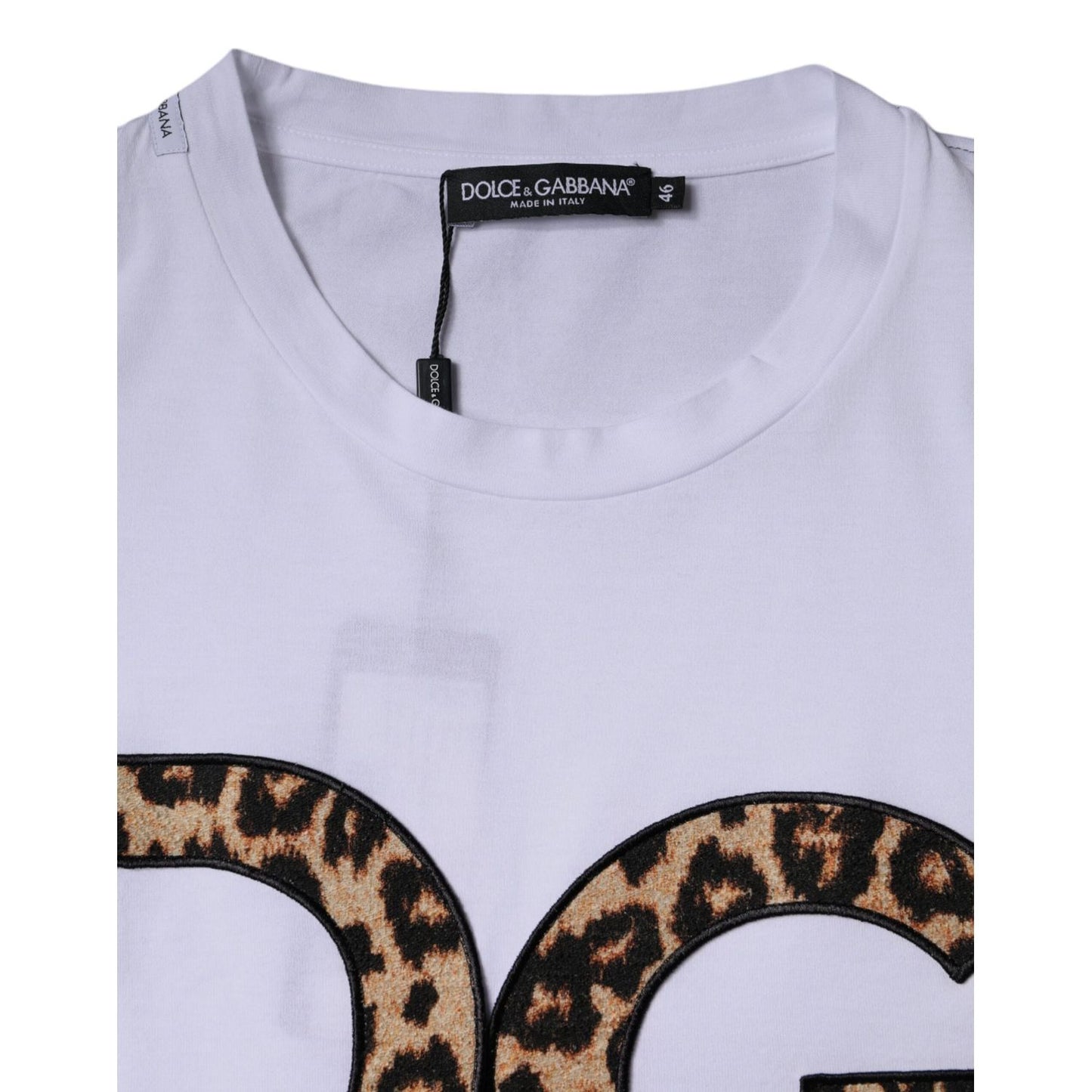 Dolce & Gabbana White DG Logo Cotton Shorts Sleeves T-shirt
