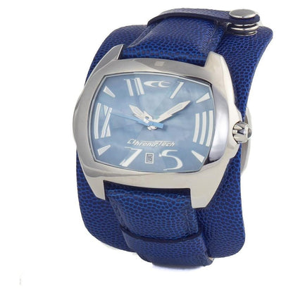 Chronotech Blue Leather Dress Watch