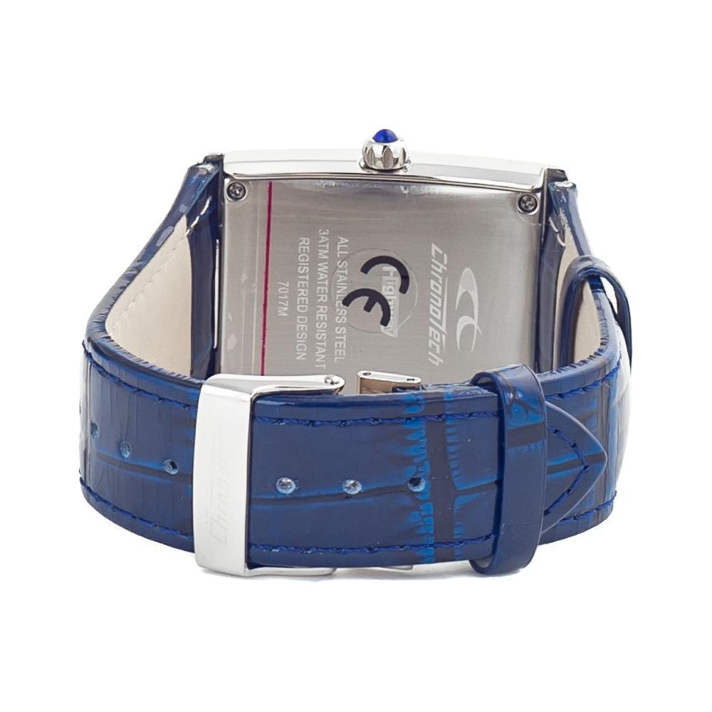 Chronotech Blue Leather Dress Watch