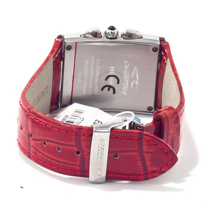 Chronotech Red Leather Dress Watch