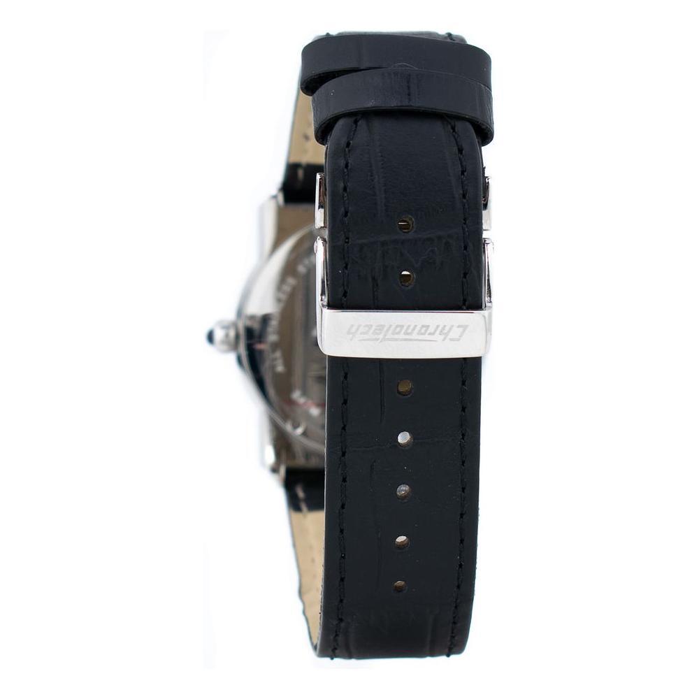 Chronotech Black Leather Dress Watch