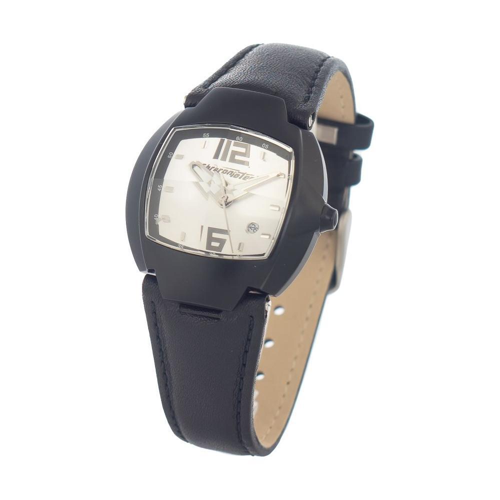 Chronotech Black Leather Dress Watch