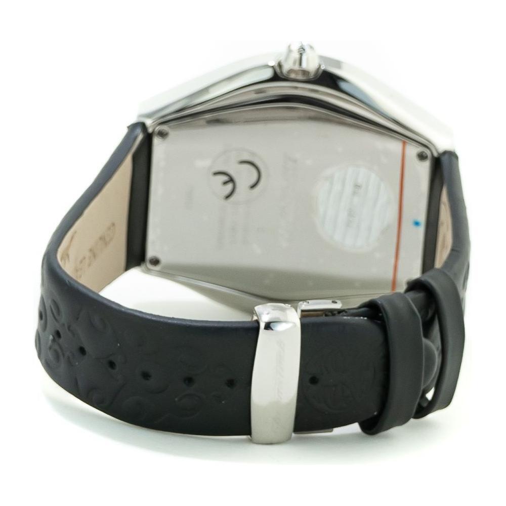 Chronotech Black Leather Dress Watch