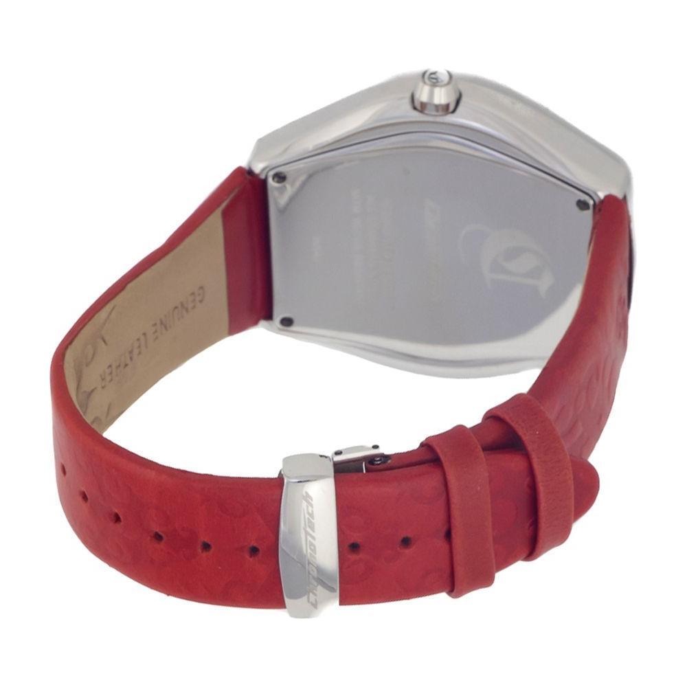 Chronotech Red Leather Dress Watch