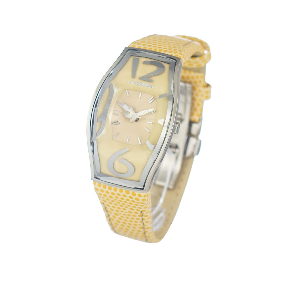 Chronotech Yellow Leather Dress Watch