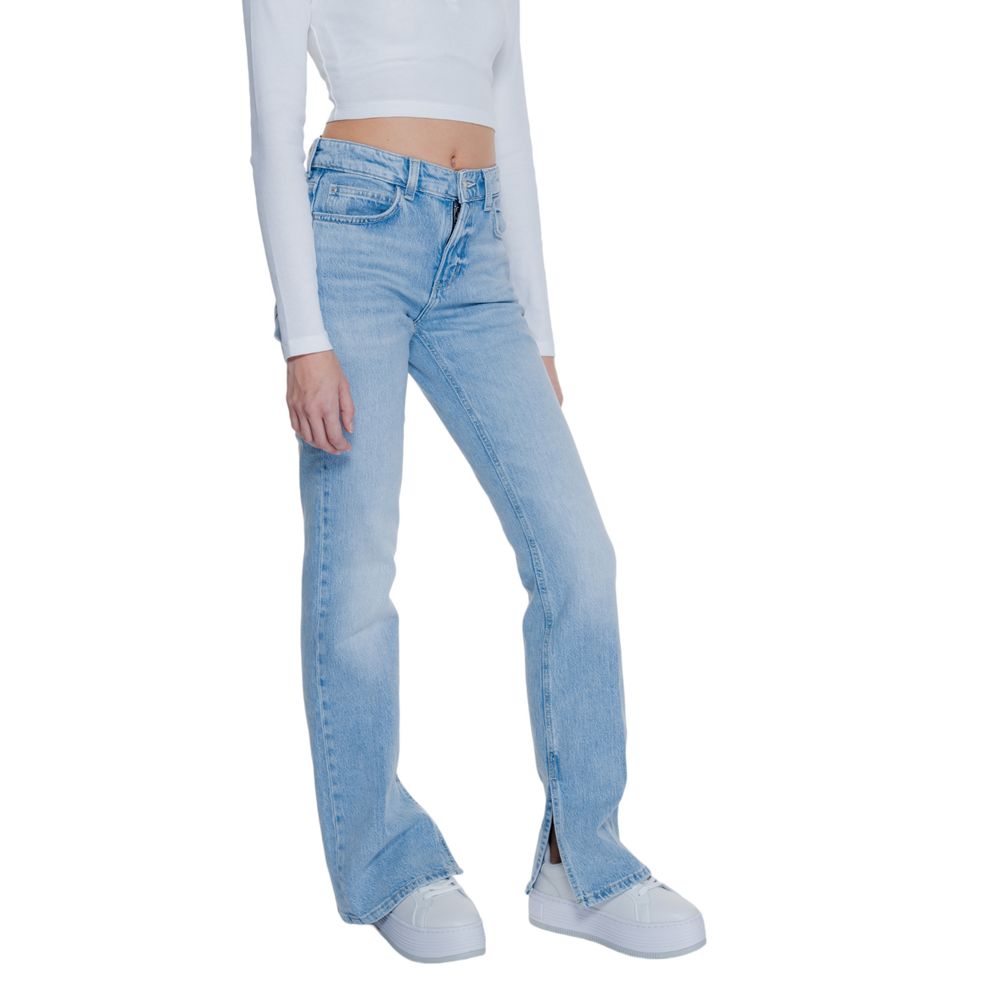Guess Light Blue Cotton Mom Jeans