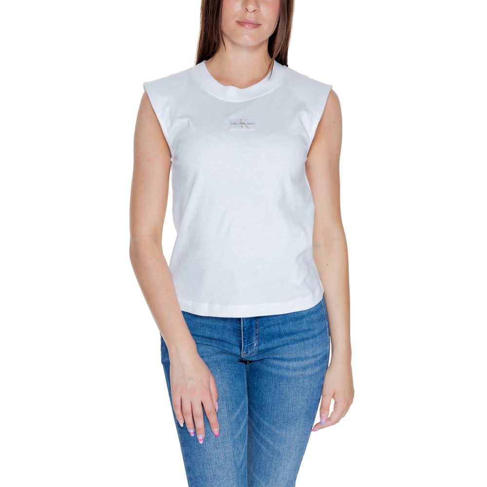 Calvin Klein Jeans White Cotton T-Shirt