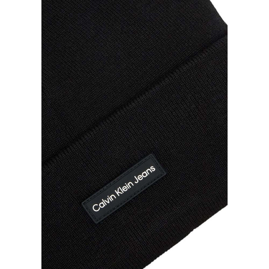 Calvin Klein Jeans Black Recycled Polyester Caps Baseball Hat