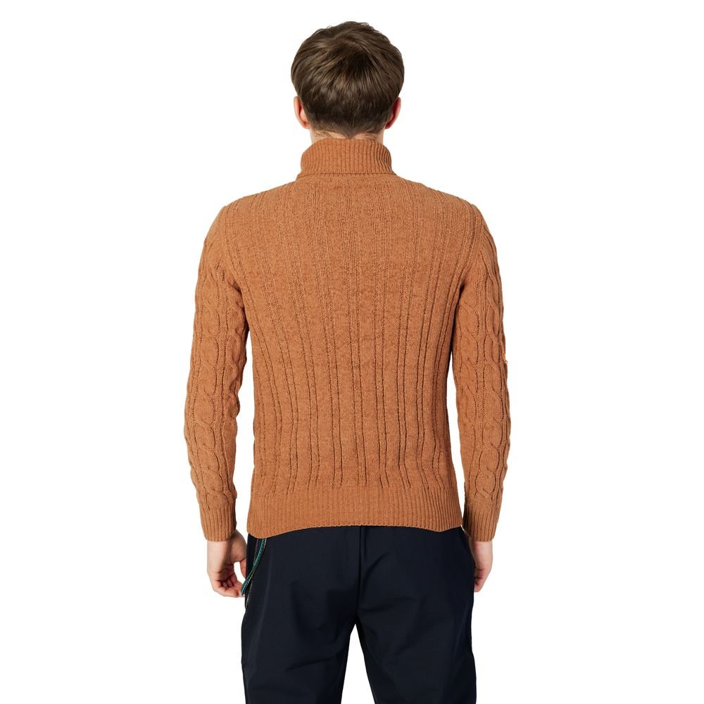 Gianni Lupo Brown Synthetic Turtleneck
