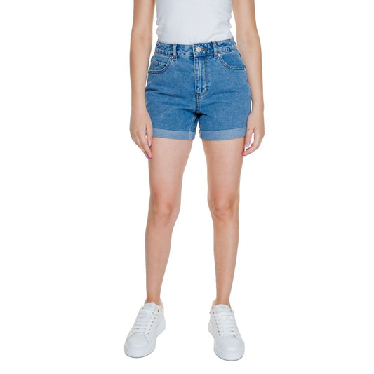 Vero Moda Light Blue Cotton Short, women's spring/summer collection, 80% cotton, ideal for casual wear.