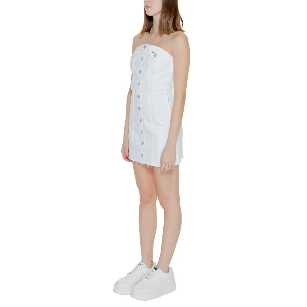 Tommy Hilfiger Jeans White Recycled Cotton Short Dress