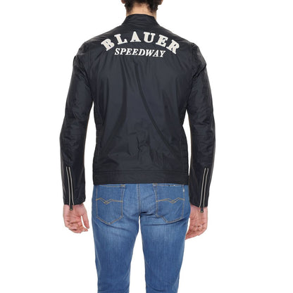 Blauer Black Polyamide Biker Jacket