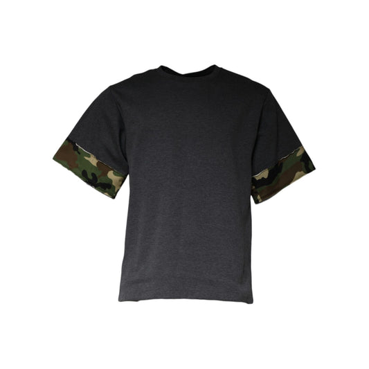 Dolce & Gabbana Dark Gray Camouflage Crew Neck T-shirt