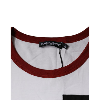 Dolce & Gabbana White Graphic Print Cotton Crew Neck T-shirt