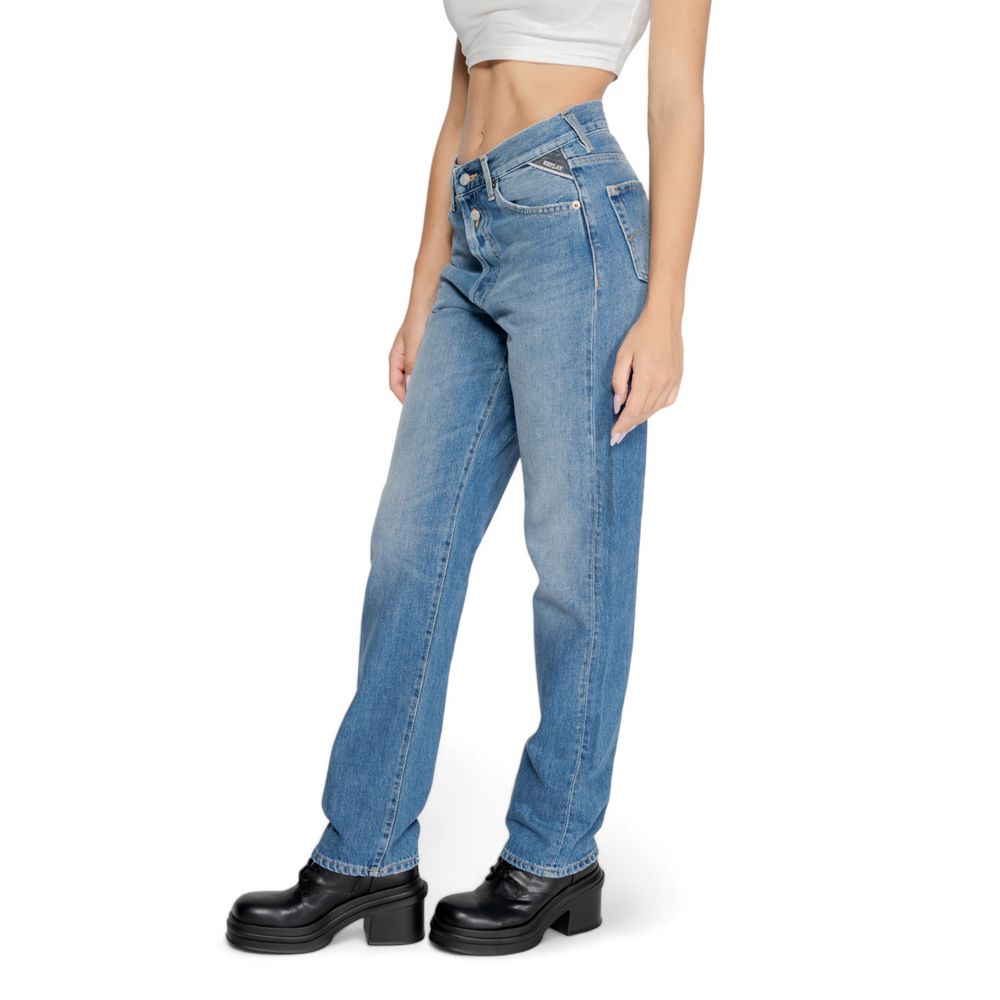 Replay Blue Cotton Mom Jeans