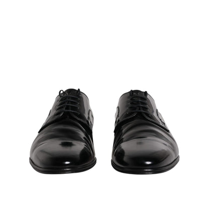Dolce & Gabbana Black Leather Lace Up Derby Formal Shoes
