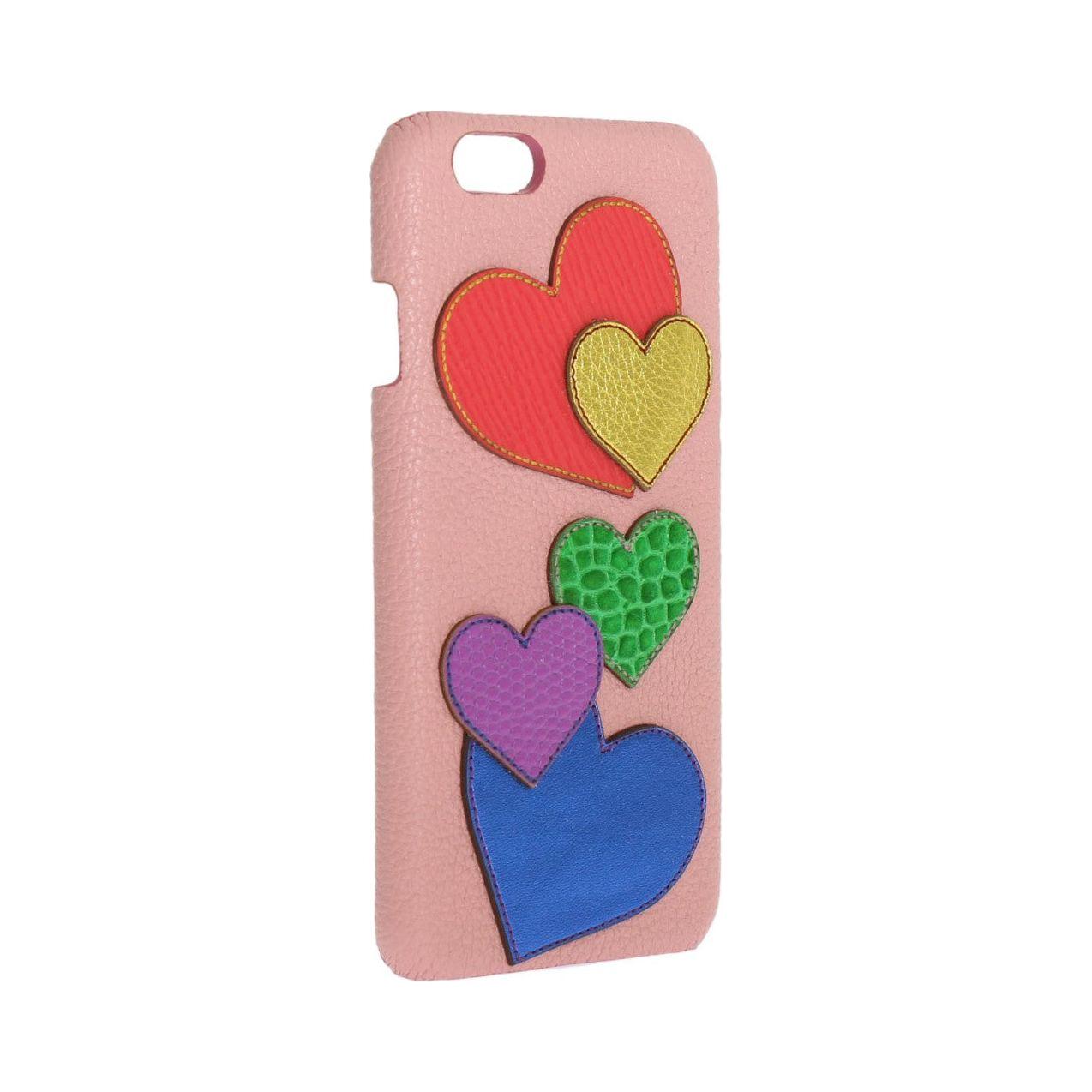 Dolce & Gabbana Pink Leather Heart Phone Cover
