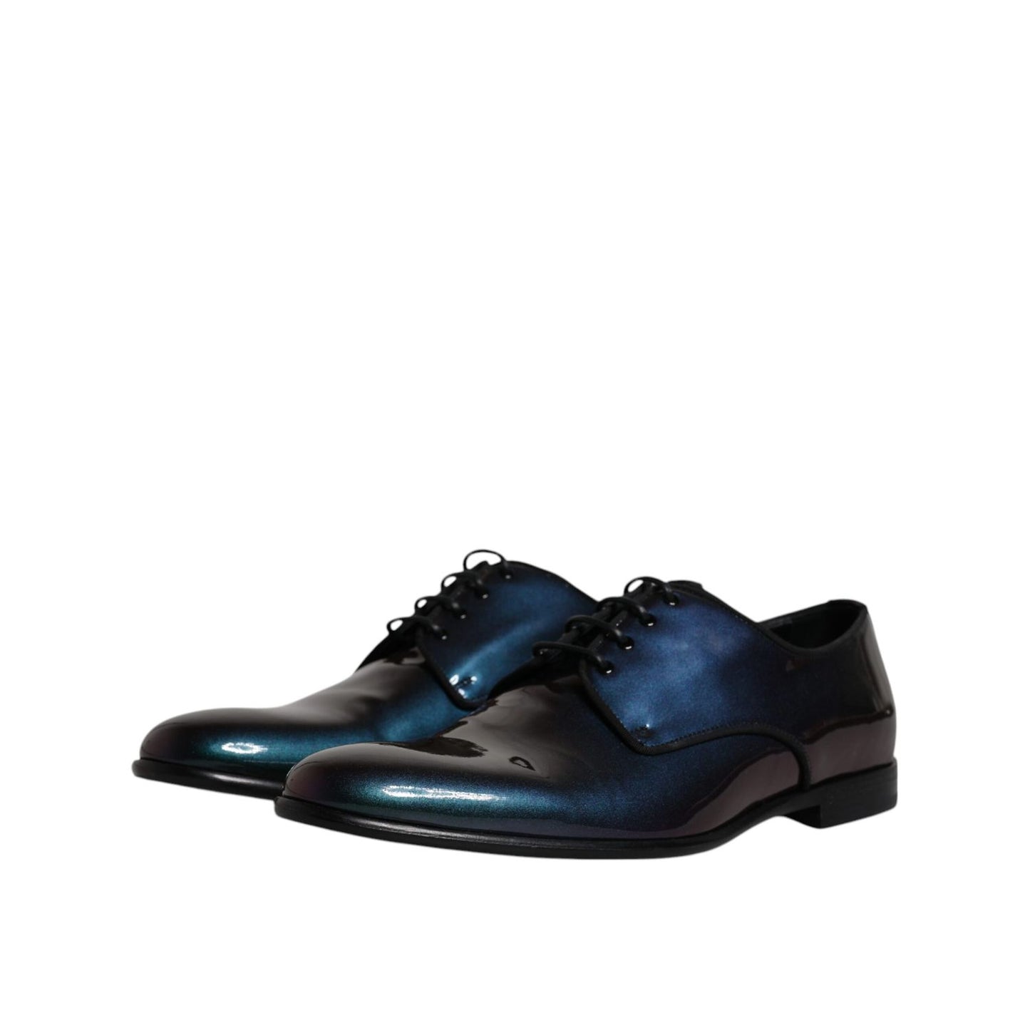 Dolce & Gabbana Peacock Patent Leather Derby Men Dress Shoes