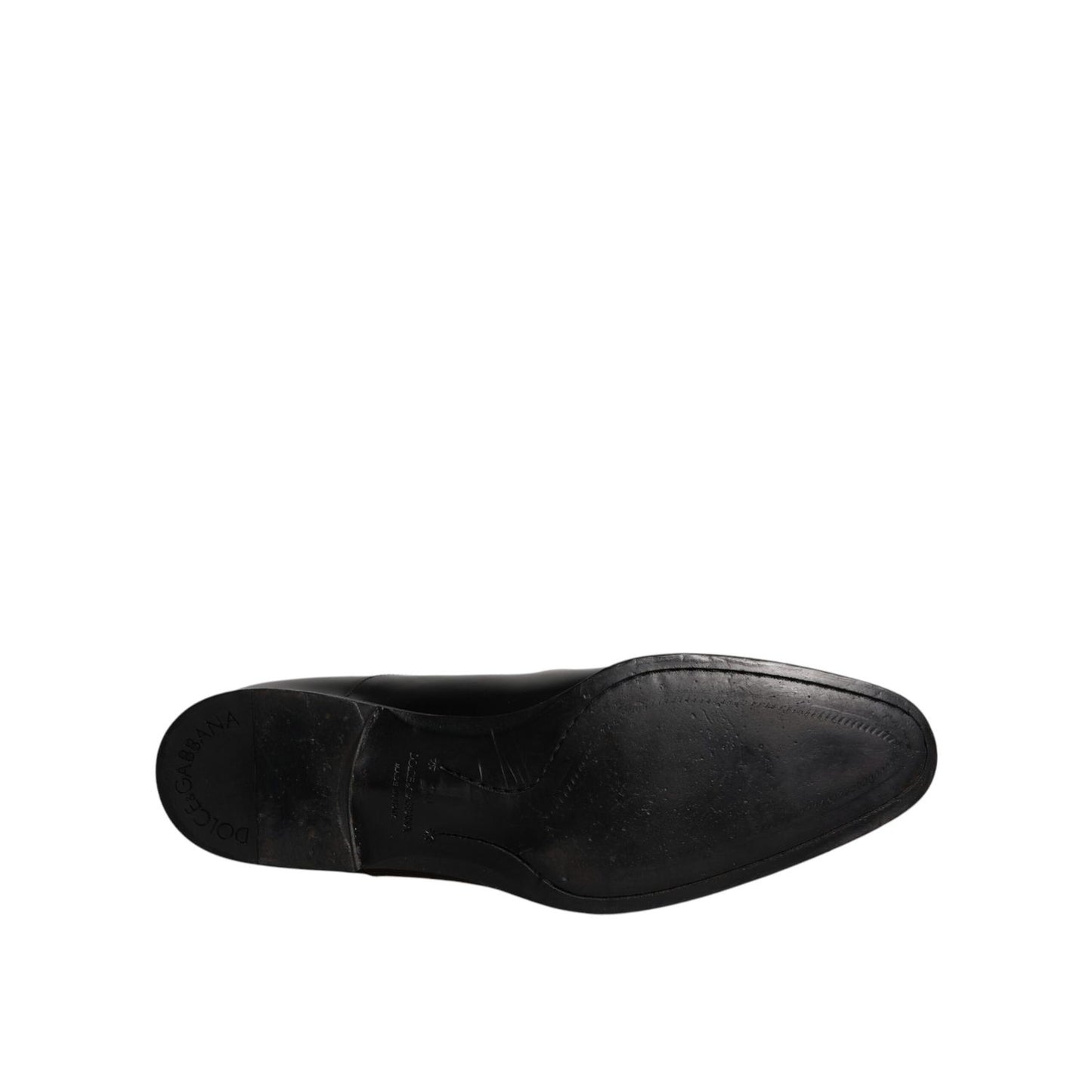 Dolce & Gabbana Black Leather Derby Formal Men Dress Shoes