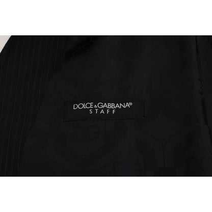 Dolce & Gabbana Black STAFF Wool Striped Vest