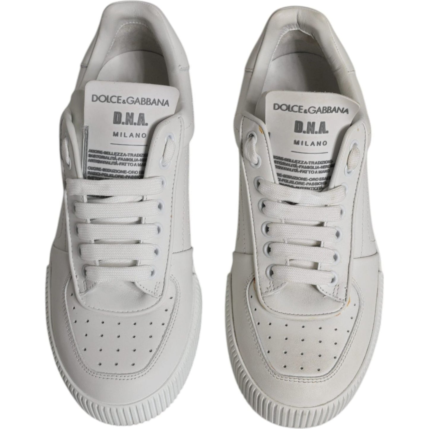 Dolce & Gabbana White Miami Leather Low Top Sneakers Shoes