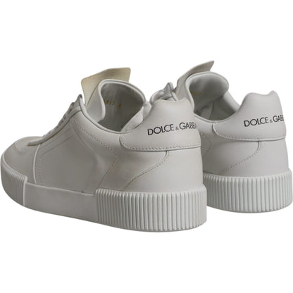 Dolce & Gabbana White Miami Leather Low Top Sneakers Shoes