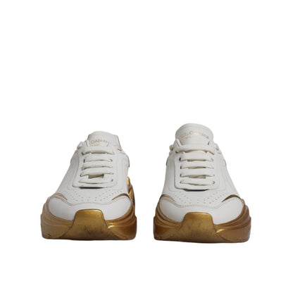 Dolce & Gabbana White Gold Daymaster Low Top Sneakers Shoes