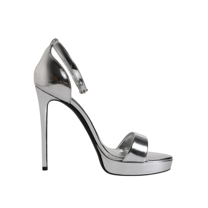 Dolce & Gabbana Silver KEIRA Heels Ankle Strap Sandals Shoes