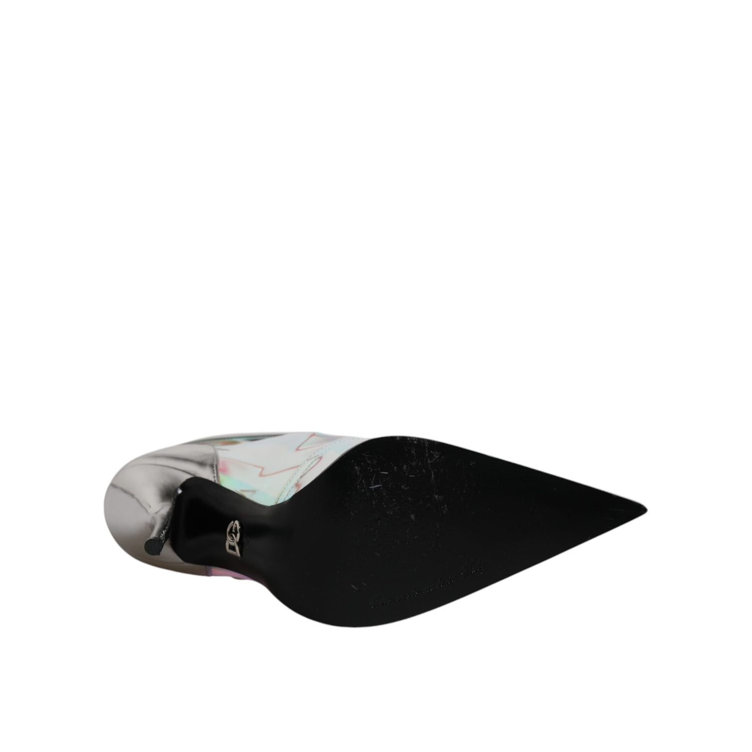 Dolce & Gabbana Shoes Silver Iridescent Pointed Short Boots