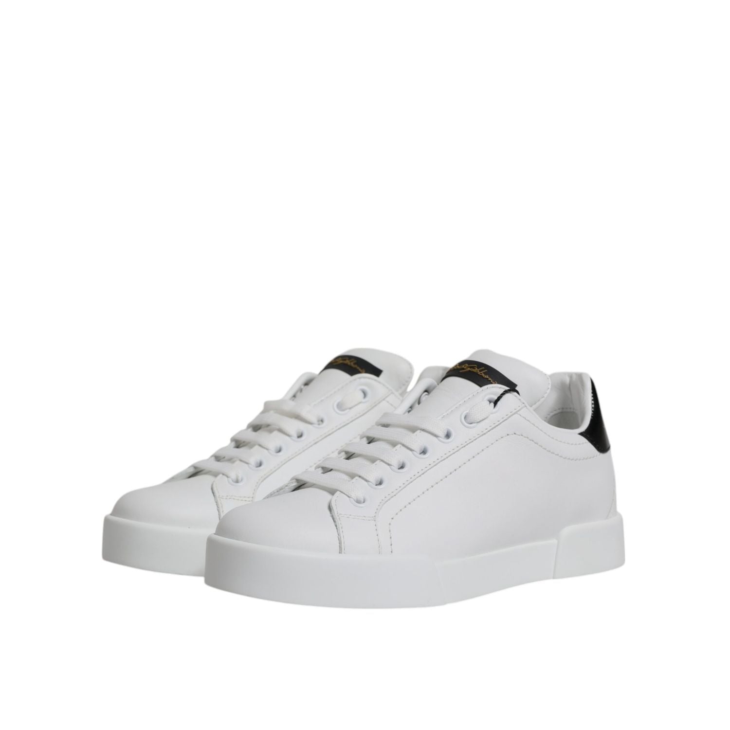 Dolce & Gabbana White Leather Classic Low Top Sneakers Shoes
