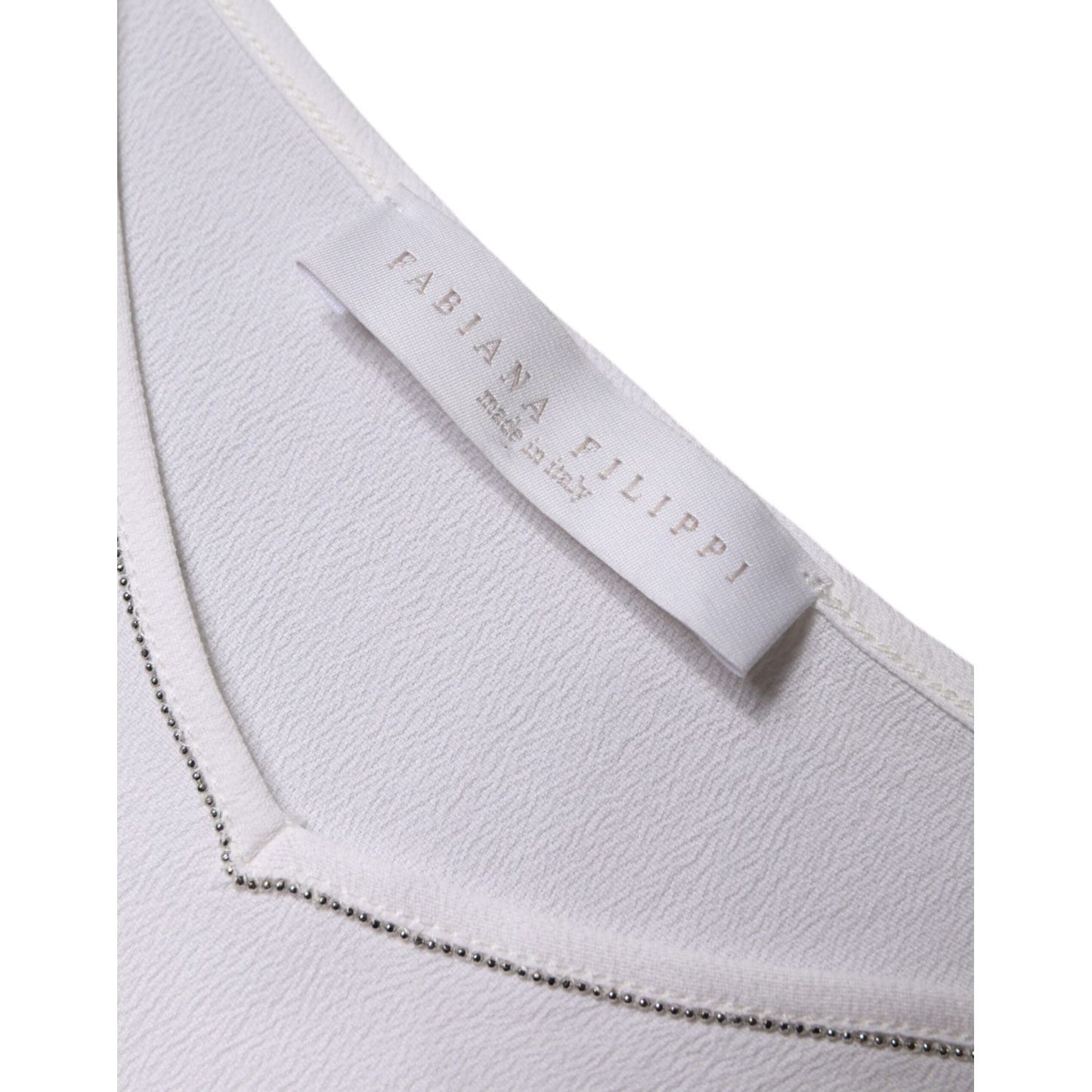 Fabiana Filippi White Spaghetti Strap Sleeveless Tank Top