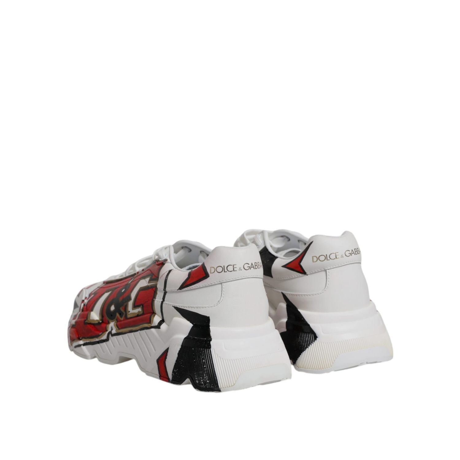 Dolce & Gabbana White Daymaster Hand Painted Sneakers Shoes