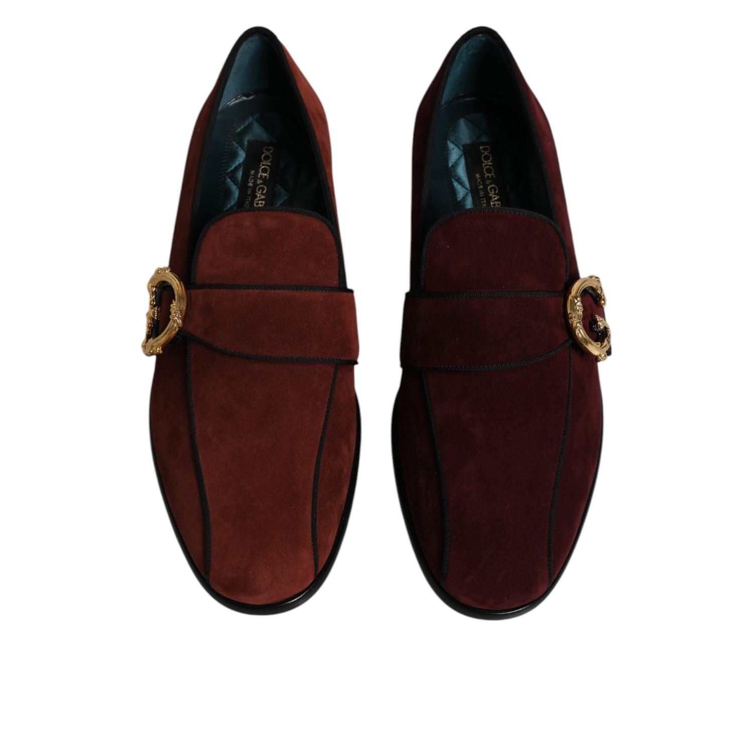 Dolce & Gabbana Bordeaux Suede Loafers Formal Men Dress Shoes